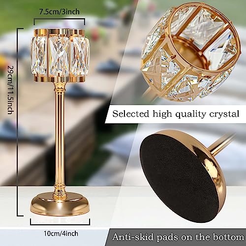 Black Set of 3 Crystal Candle Holders A156
