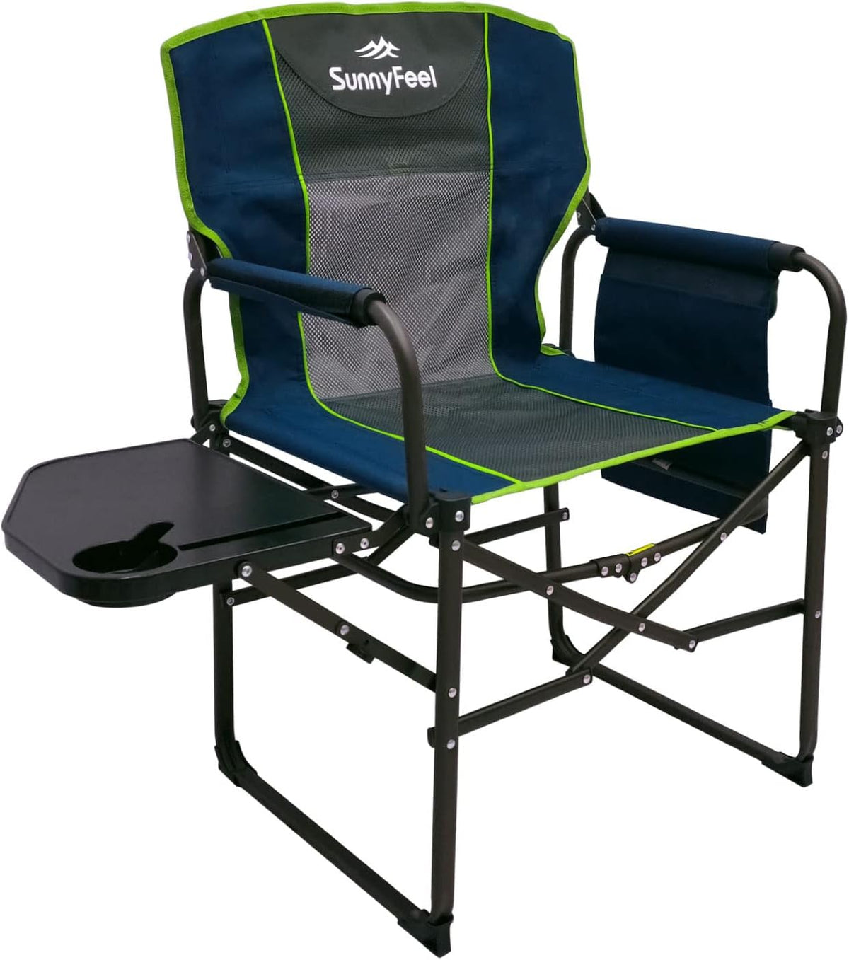 Heavy Duty Oversized Portable Folding Chair with Side Table W82821