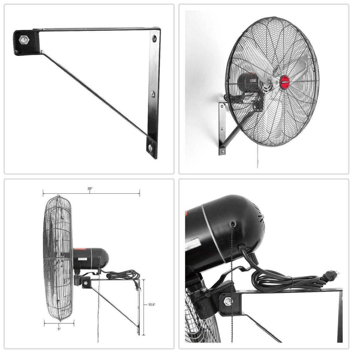 24 inch Oscillating Wall Mount Fan G388