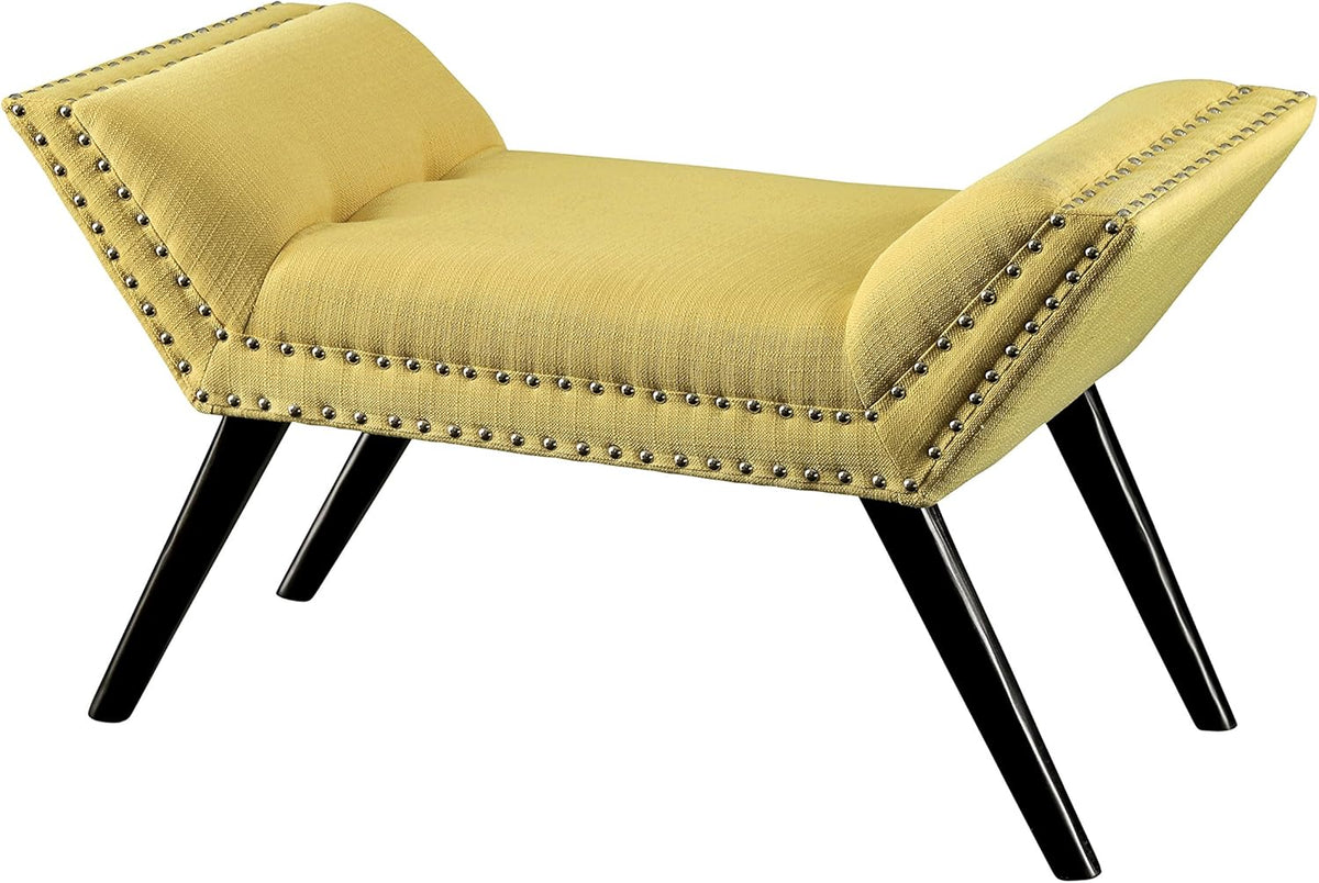 Yellow Fabric Accent Bench H3722