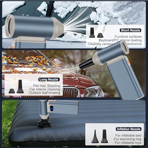 Black Rechargeable Electric Air Duster with Digital Display Y56423