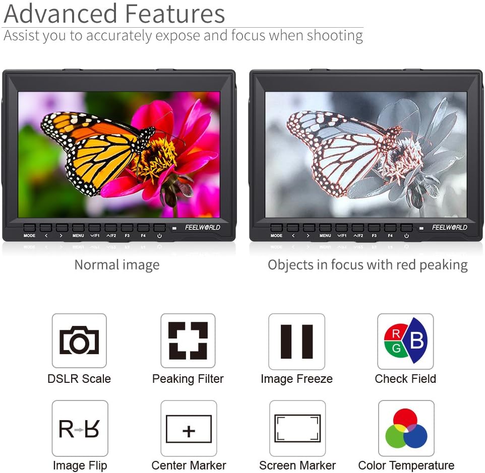 7 Inch 1280x800 IPS 4K HDMI Camera Field Monitor with Sunshade L274