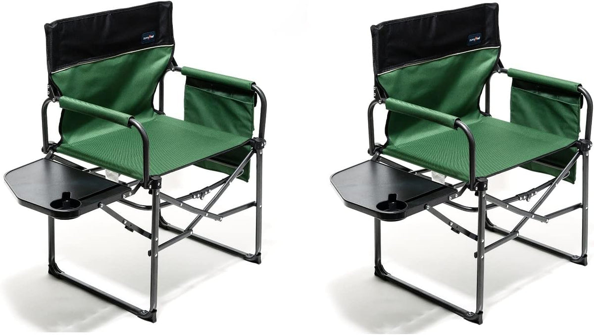 Heavy Duty Oversized Portable Folding Chair with Side Table W82821
