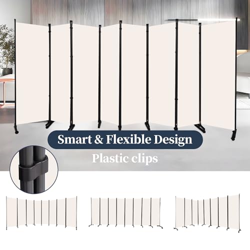 Folding Room Divider with Lockable Wheels N3688