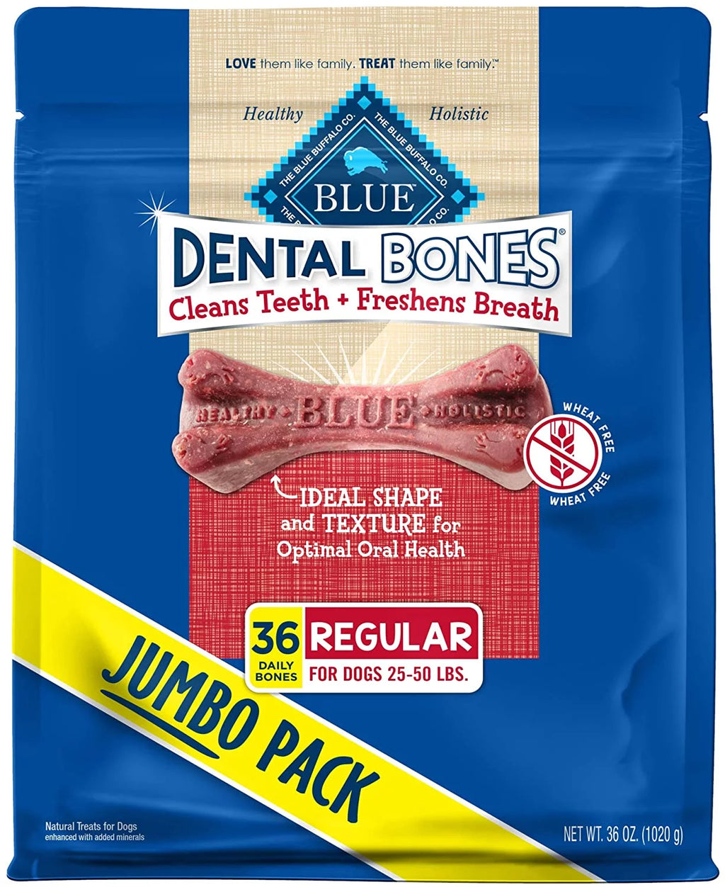Natural Dental Chew Dog Treats 36-oz Bag O62328