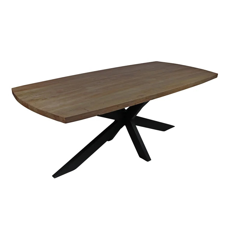 Solid Wood Dining Table with Cast Iron Legs D230848