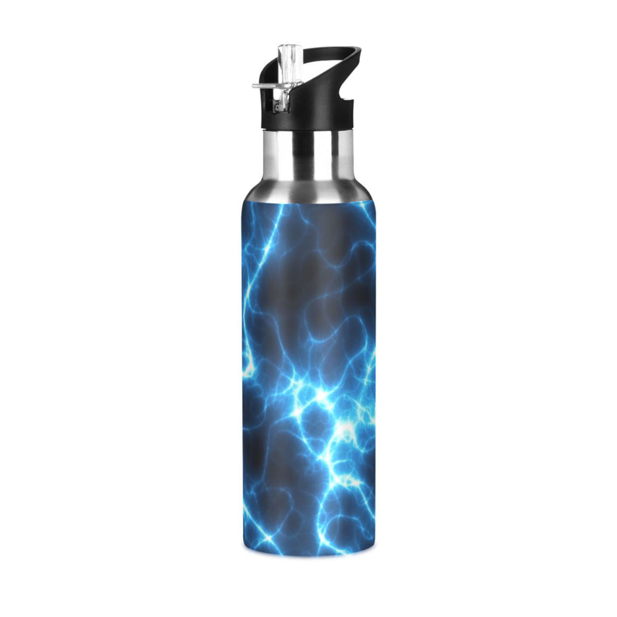 Dark Blue 20 OZ Stainless Steel Vacuum Insulated Water Bottle with Straw Lid I3705
