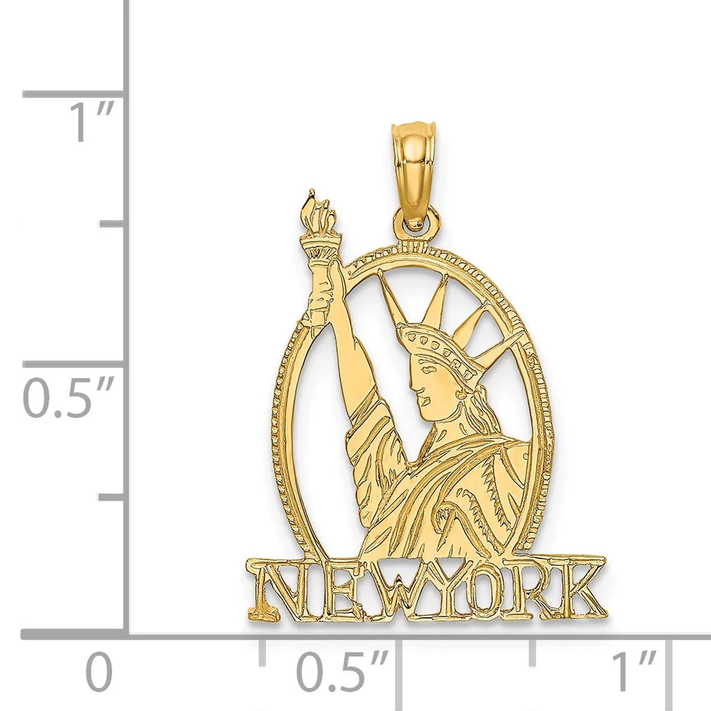 14K Yellow Gold Pendant Charm With 10K Rope Chain Necklace F810