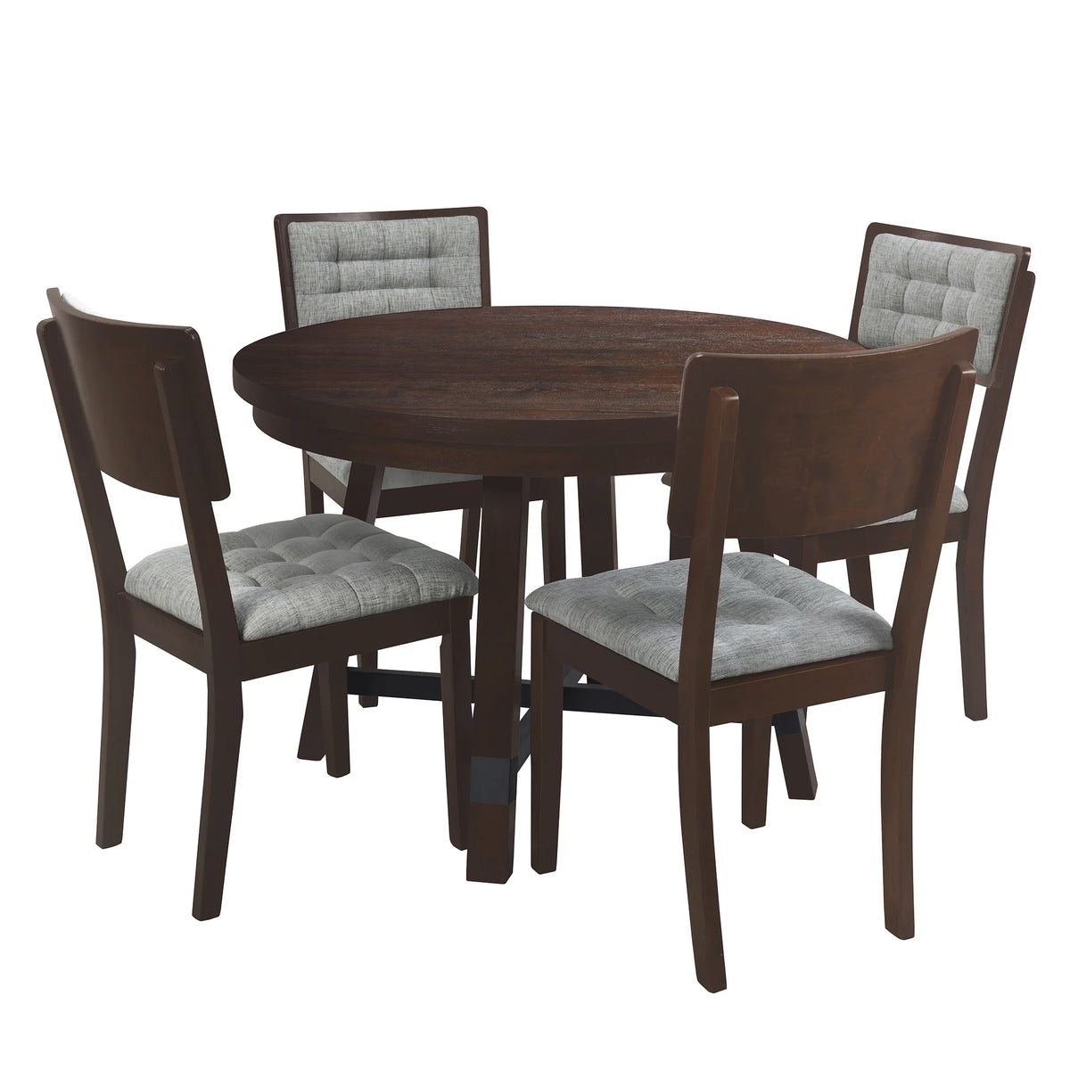 Rustic Wood 5 Piece Dining Table Set C881069