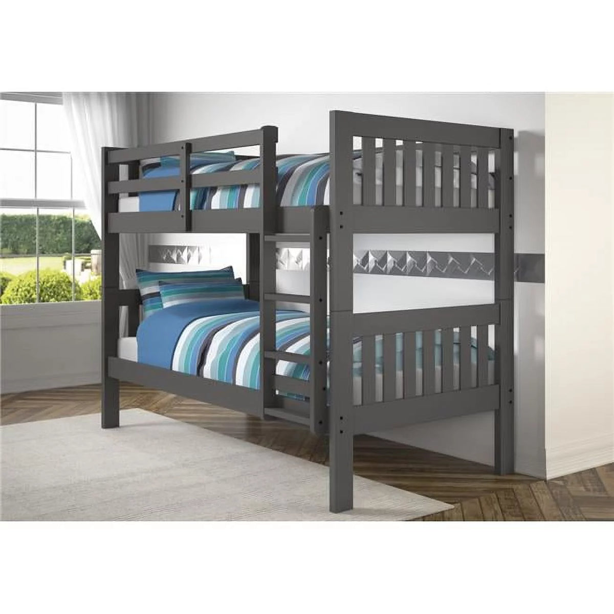 Twin Over Bunk Bed Dark Grey F315002