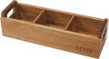 Acacia Wood Tea Bag Box with Handle, 3 Compartments E361