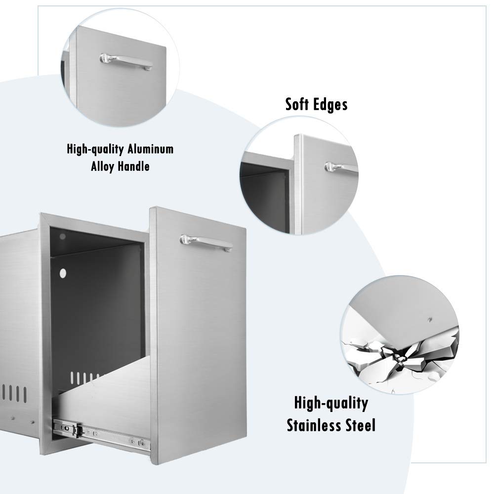 Stainless Steel Drawer W16XD18XH22.3 Inches I9549