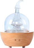 Wood and Glass Essential Oil Diffuser with Timer and 7 Color LED Lights F888