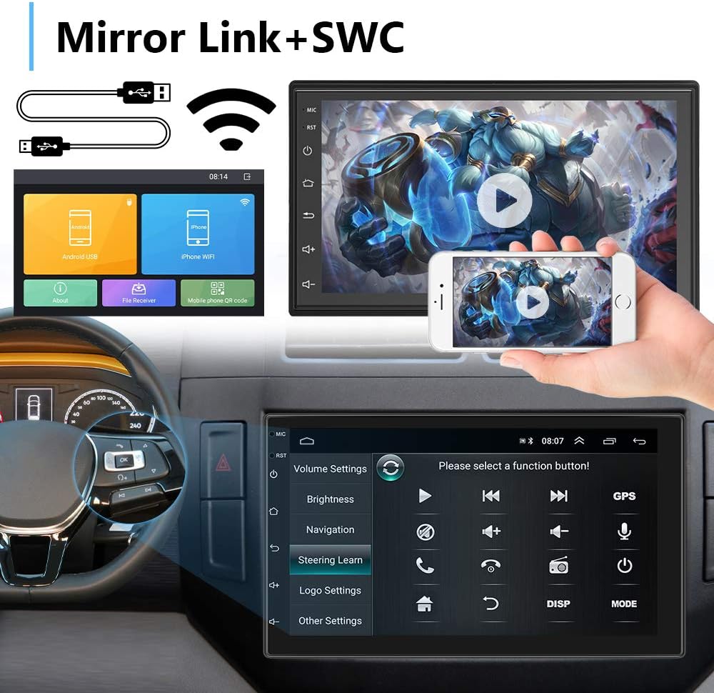 Double Din Car Radio with Navigation Touch Screen Bluetooth Backup Camera K34675