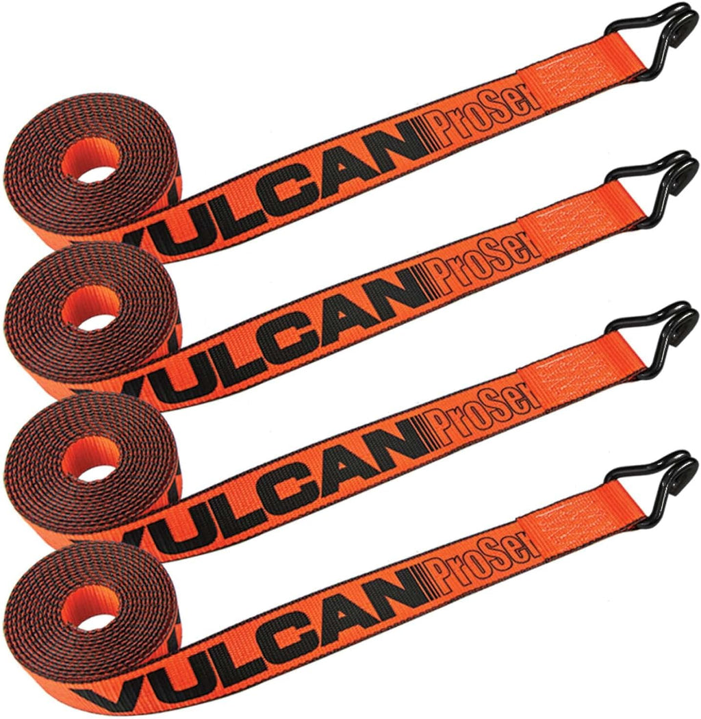 Winch Strap with Heavy Wire Hook, 2 Inch x 15 Foot, 4 Pack, 3,300 Pound Safe Working Load O75194