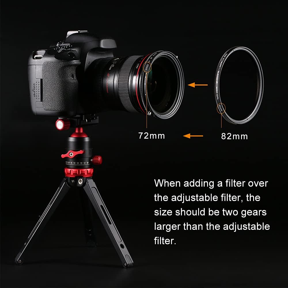 52mm Variable Fader ND2-ND32 ND Filter and CPL Circular Polarizing Filter 2 in 1 Pack of 2 X860