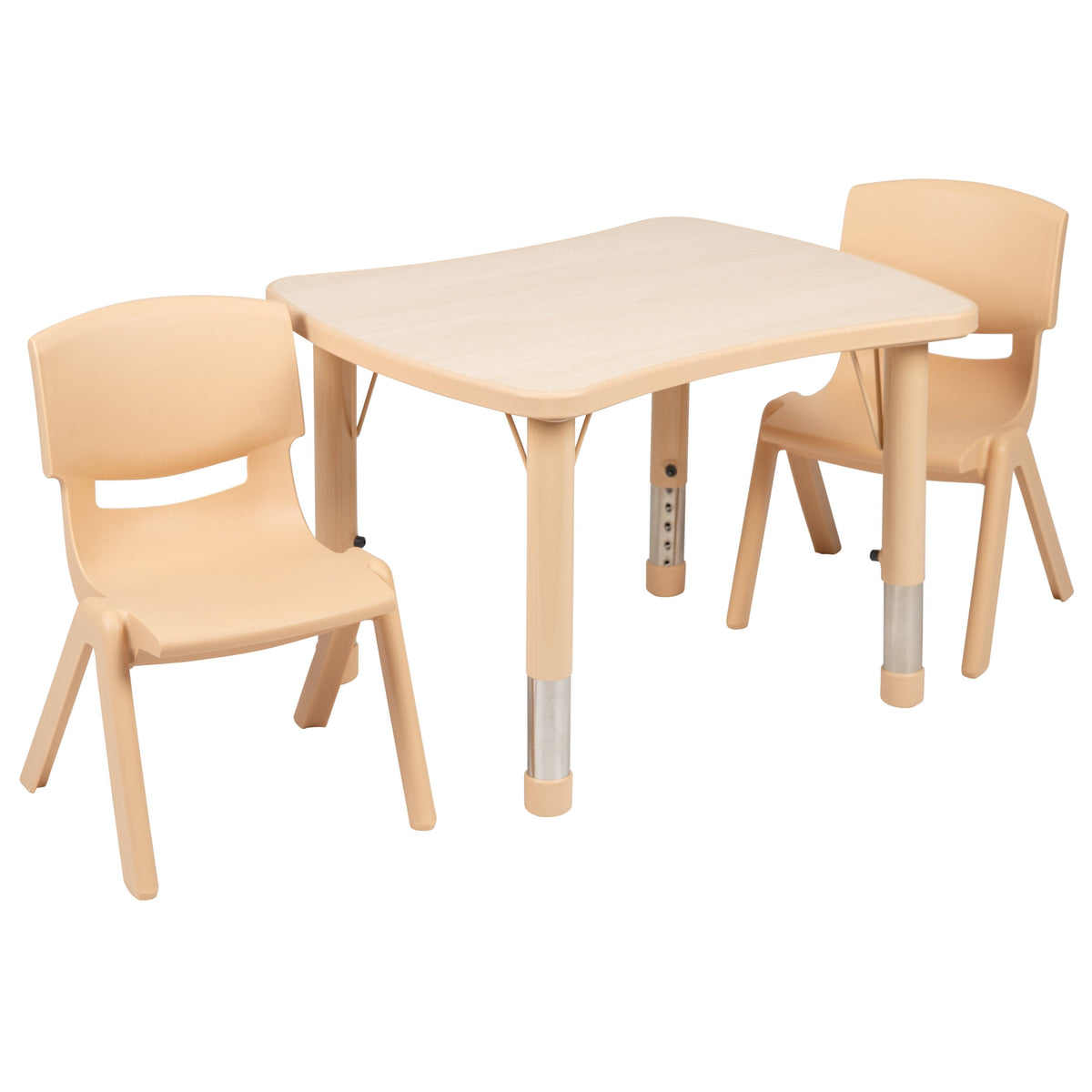 Green Rectangle Plastic Activity Table Set with 2 Chairs O807294