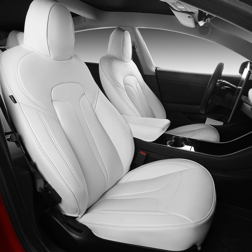 White Nappa Leather Car Seat Covers X47609