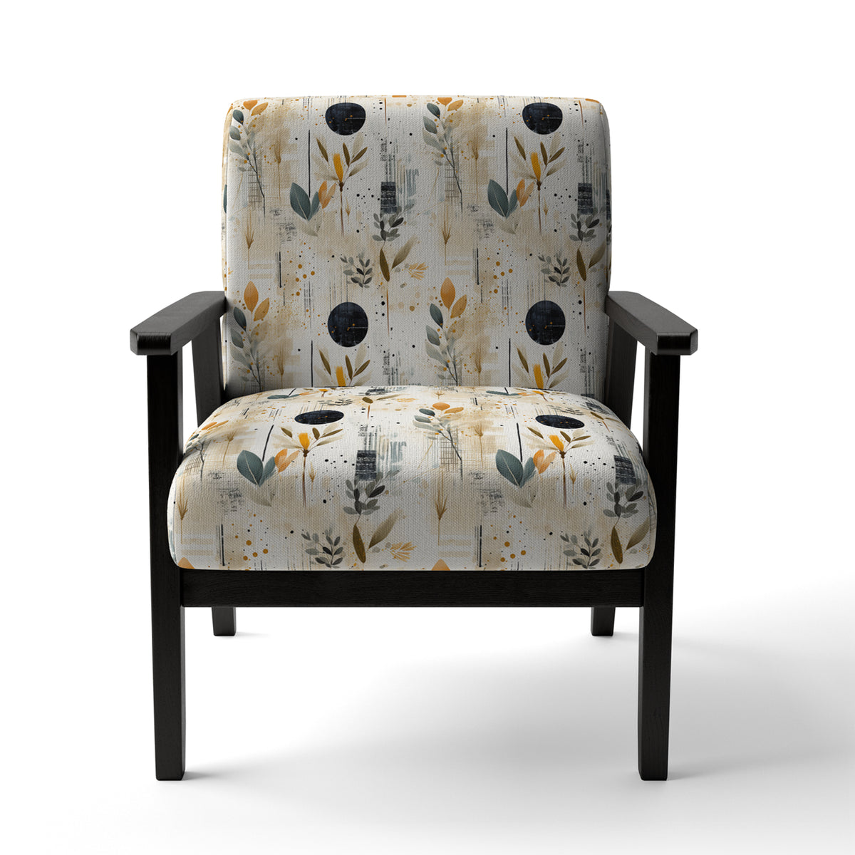 Beige Upholstered Floral Accent Chair and Cottage Arm Chair C418311