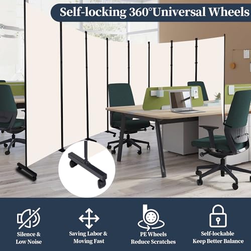 Folding Room Divider with Lockable Wheels N3688