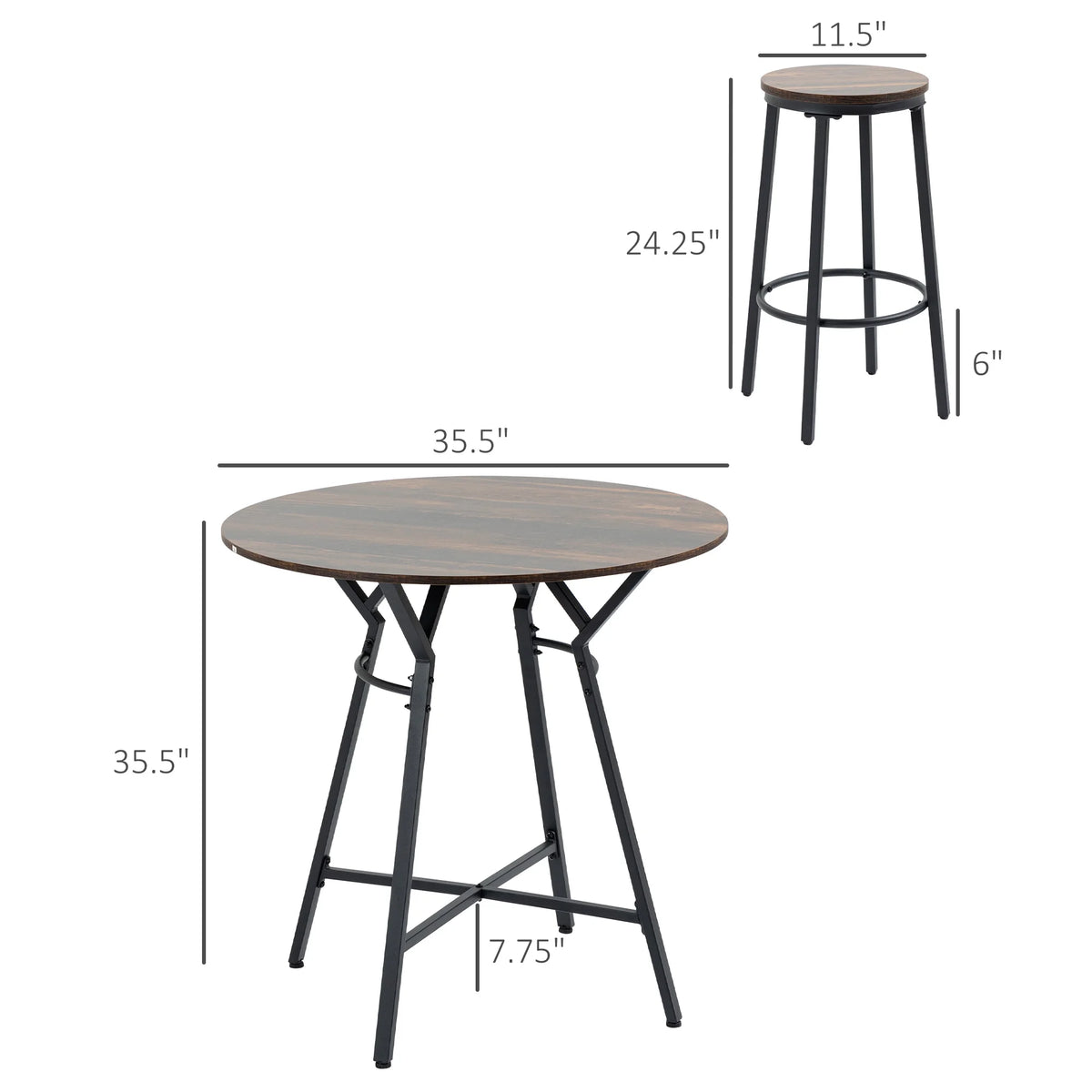 5-Piece Bar Table and Chairs Set X497302