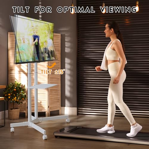 Black Mobile TV Stand for 32 to 85 inch Screens up to 121 lbs B7496