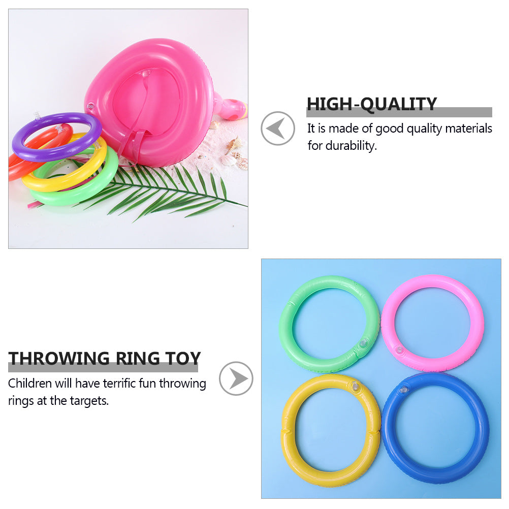 Inflatable Flamingo Hat Ring Tossing Game Toy E9096