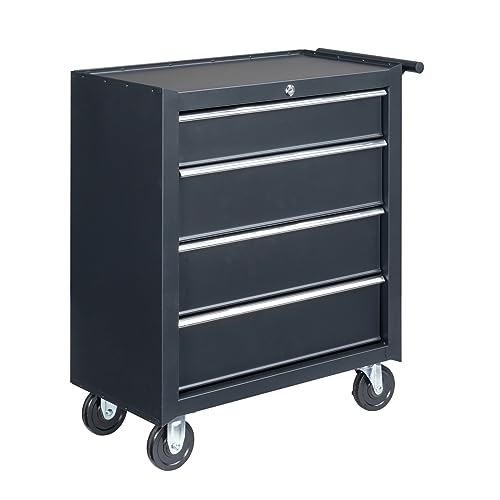 4 Drawer Rolling Metal Tool Chest with Lock J689