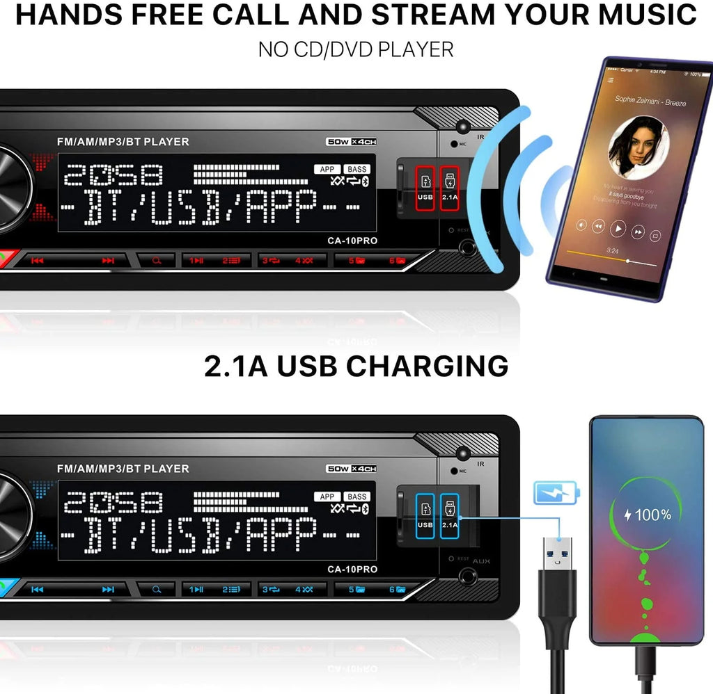 Single Din Bluetooth Car Stereo M38102
