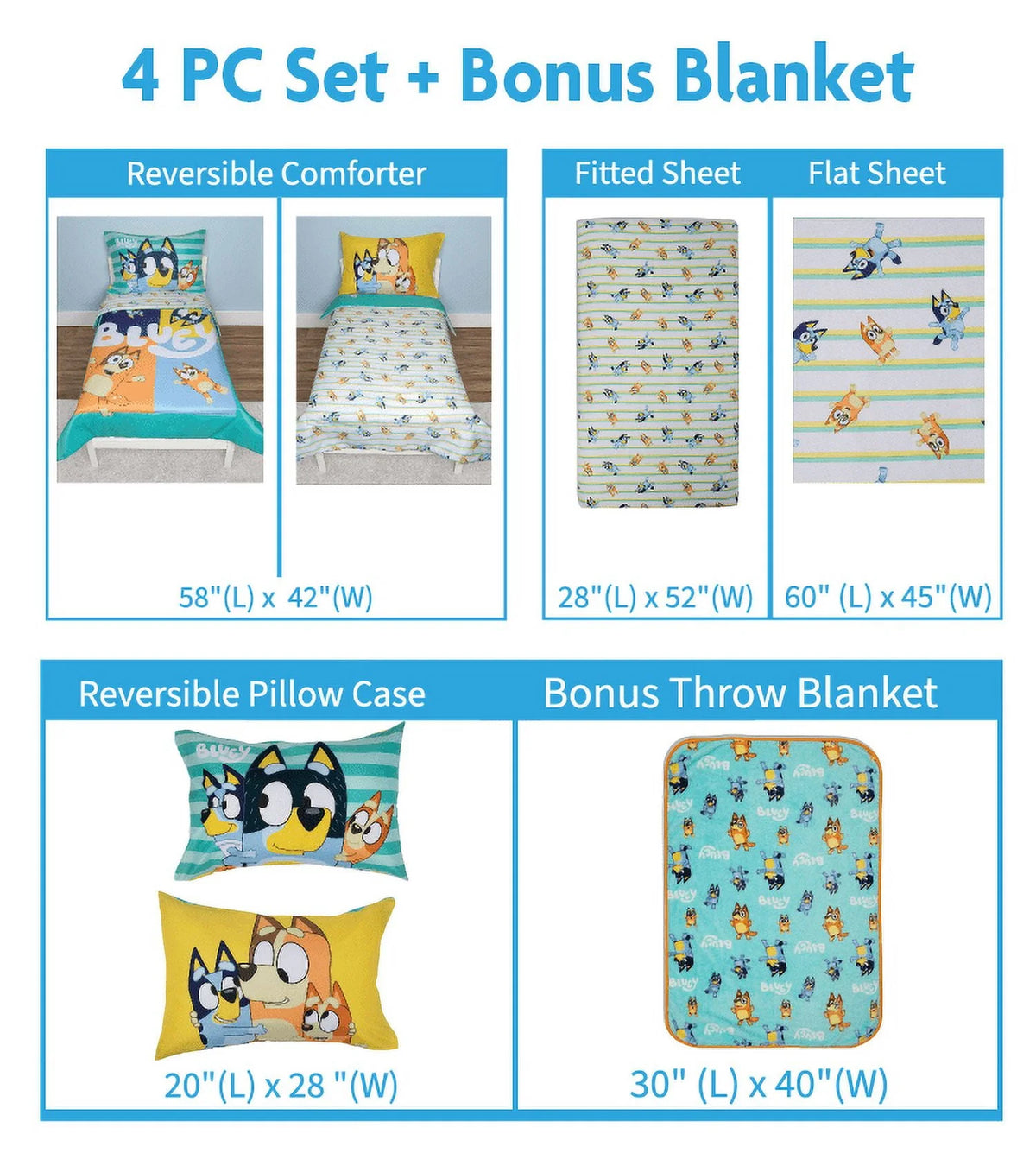 Toddler 5pc Bedding Set with Blanket I137