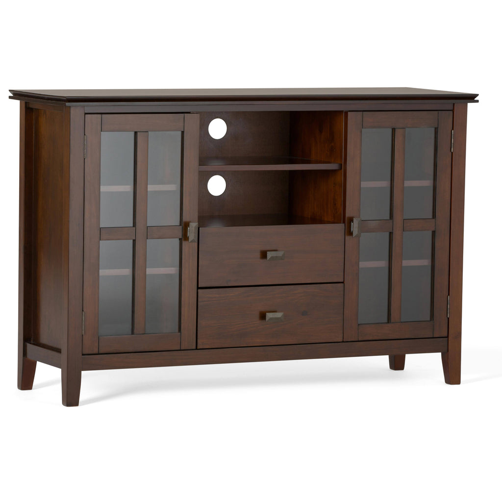 Solid Wood TV Media Stand in Russet Brown B796