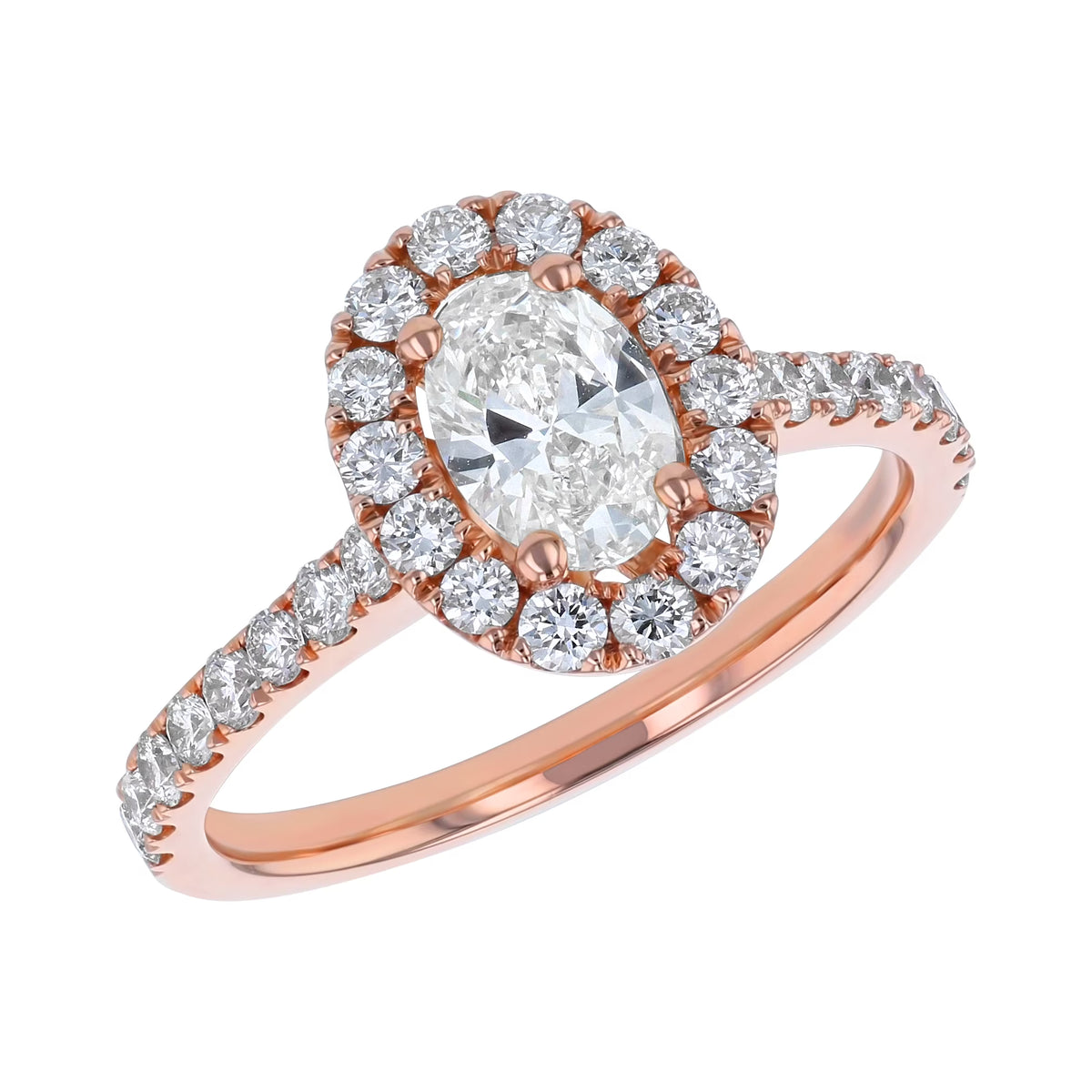 Oval-cut Halo Engagement Ring L912