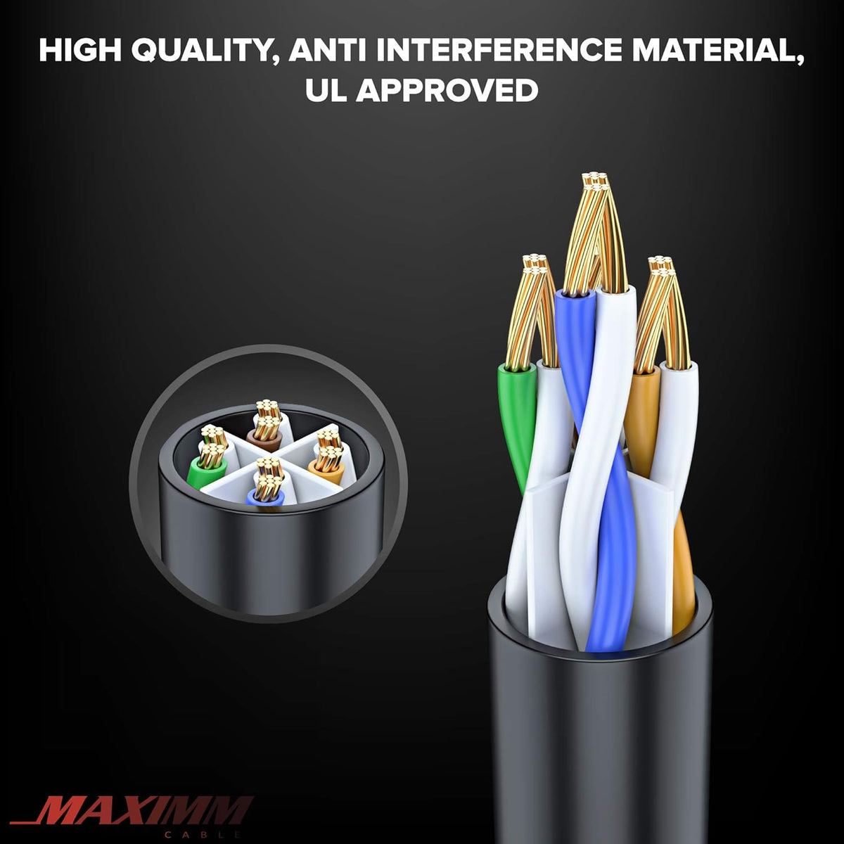 Cat6 Ethernet Cable 10ft Pure Copper LAN UTP RJ45 Network Cable Multicolor 24 Pack Q953327
