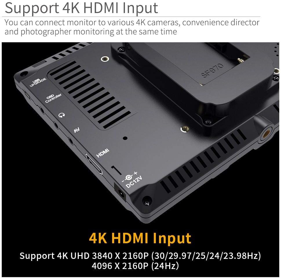 7 Inch 1280x800 IPS 4K HDMI Camera Field Monitor with Sunshade L274