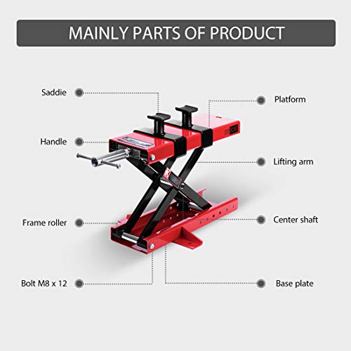 Steel Motorcycle ATV Scissor Lift Jack Stand 1100 lbs U46837