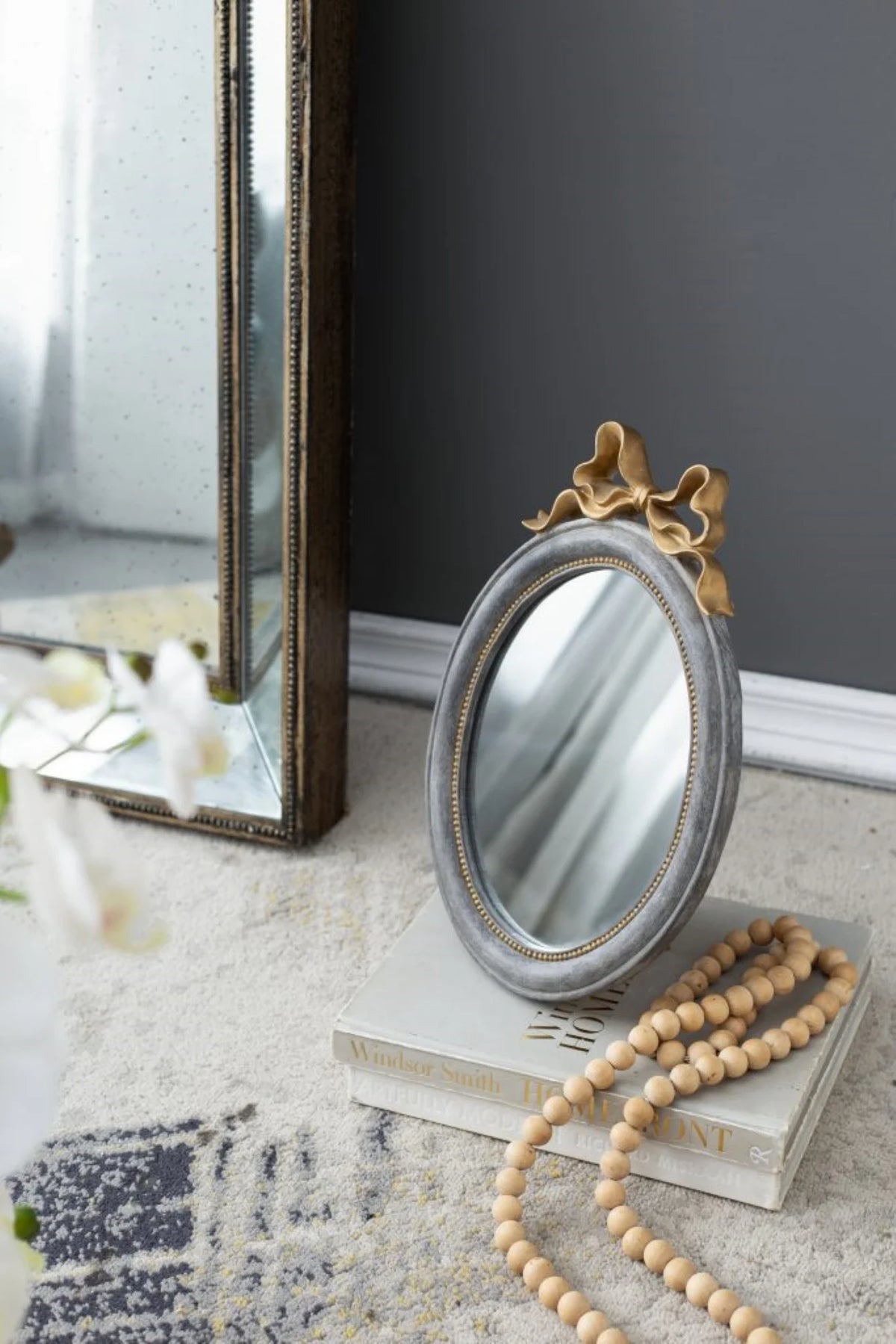 Vintage-Style French Oval Wall Mirror E793554