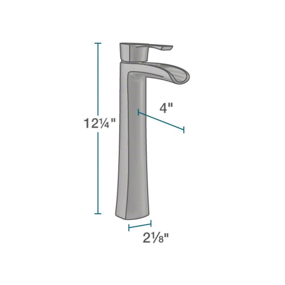 Square Vessel Sink with Brushed Nickel Pop-Up Drain P1117