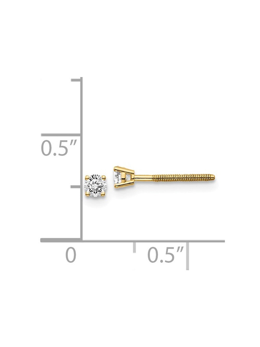 14K Yellow Gold Diamond Solitaire Stud Earrings Z48878