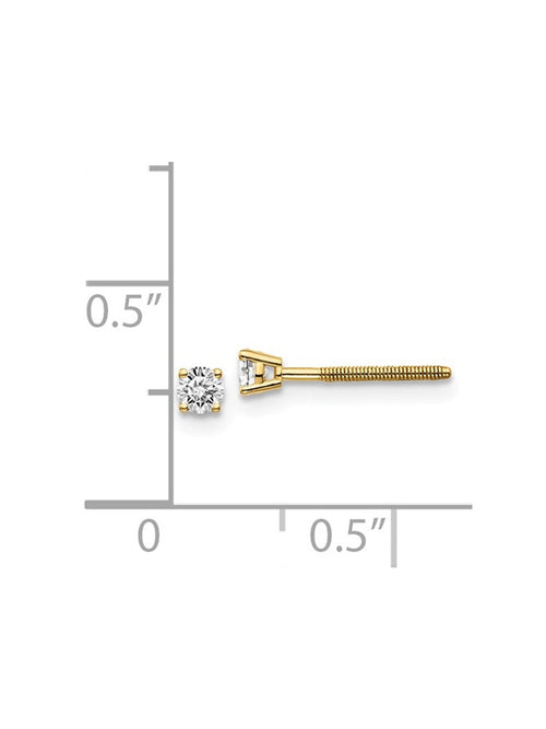 14K Yellow Gold Diamond Solitaire Stud Earrings Z48878