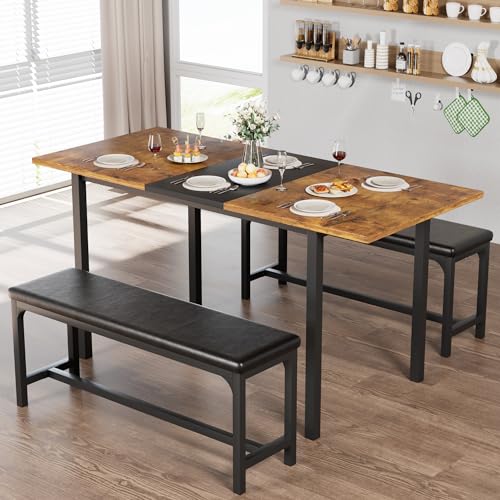 Extendable Kitchen Table with Benches R23258