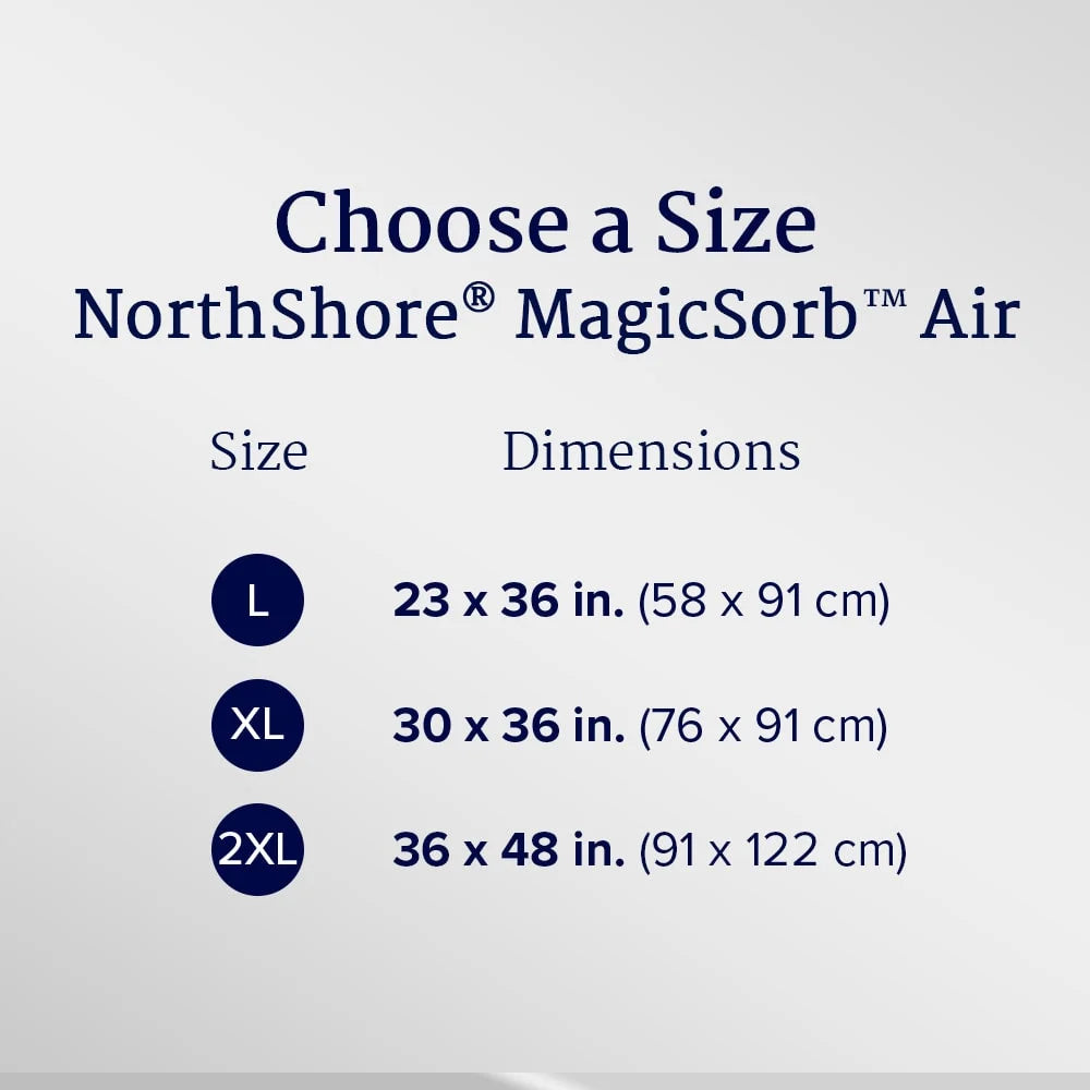 MagicSorb Air Super-Absorbent Disposable Underpads, 23x36 in., Large, Pack/12 D94379