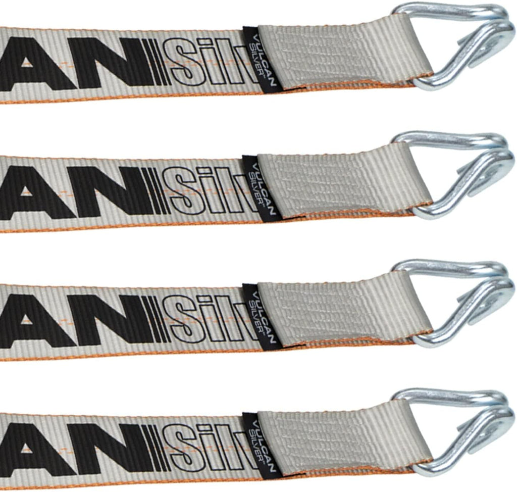 Winch Strap with Heavy Wire Hook, 2 Inch x 15 Foot, 4 Pack, 3,300 Pound Safe Working Load O75194