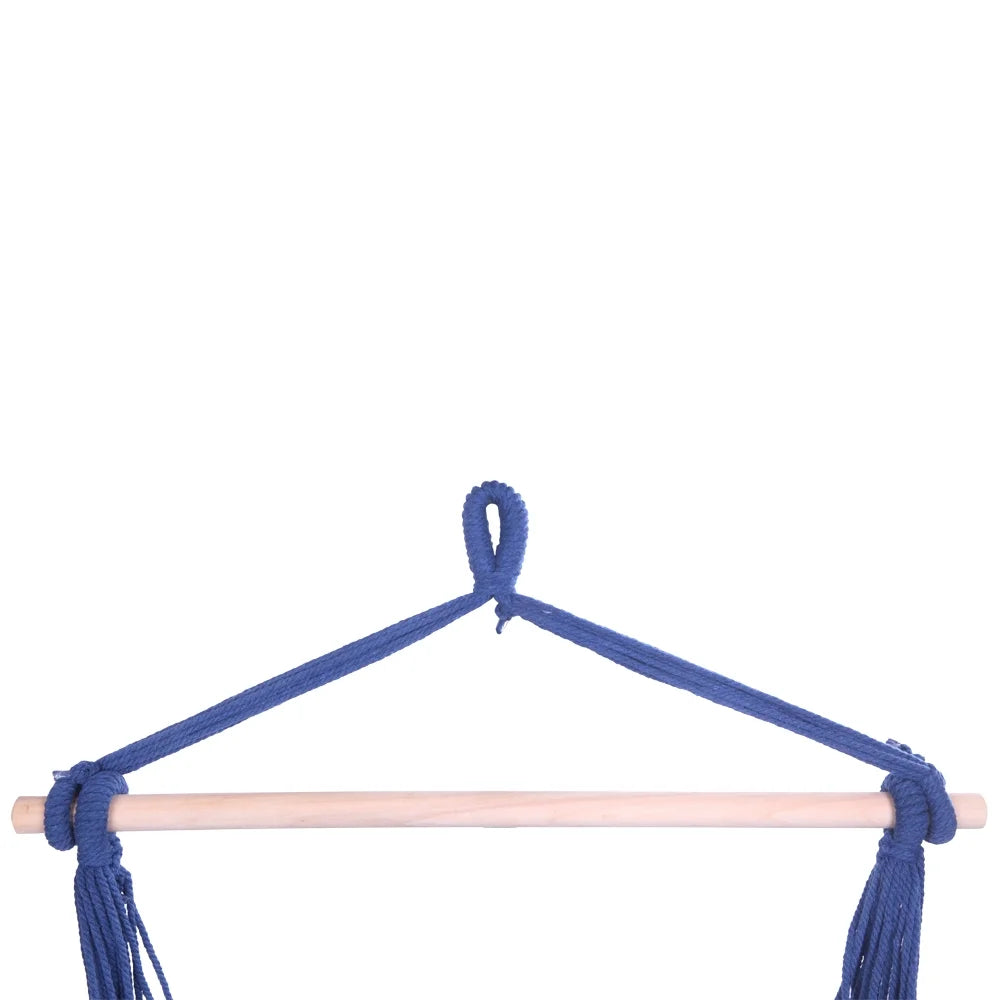 Portable Hammock Chair Porch Swing Camping Blue Strip Y84447
