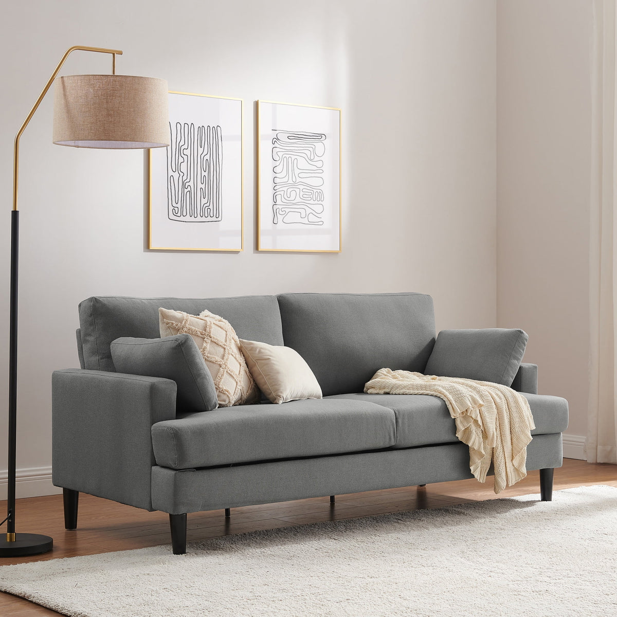Mid Modern Sofa Smoke Grey C6898