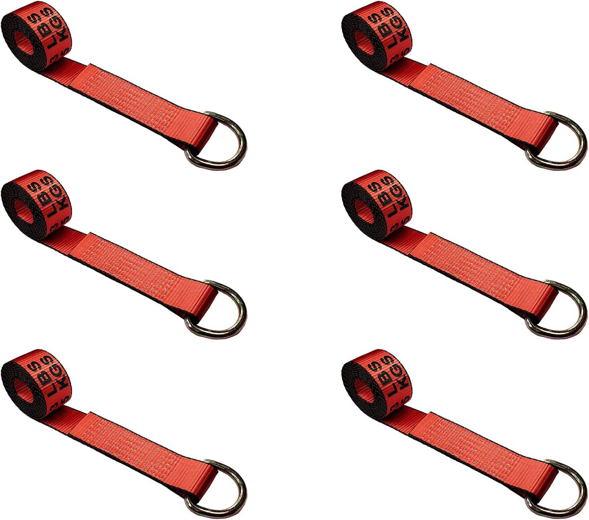 2.5 oz x 10 ft D-Ring Lasso Strap Tie Down (Yellow, 10 - Pack) Q12572