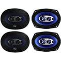 800 Watts 4-Way Car Coaxial Speakers Blue U6157