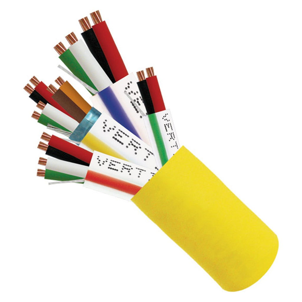22AWG/3 Pair Shielded + 18AWG/4 Conductor + 22AWG/4 Conductor + 22AWG/2 Conductor Stranded Bare Copper Cable, 500ft Spool, Yellow G81903