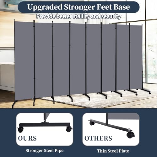 Folding Room Divider with Lockable Wheels N3688