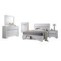 White Wood 5 Piece Bedroom Set with Full Size Platform Bed G615703
