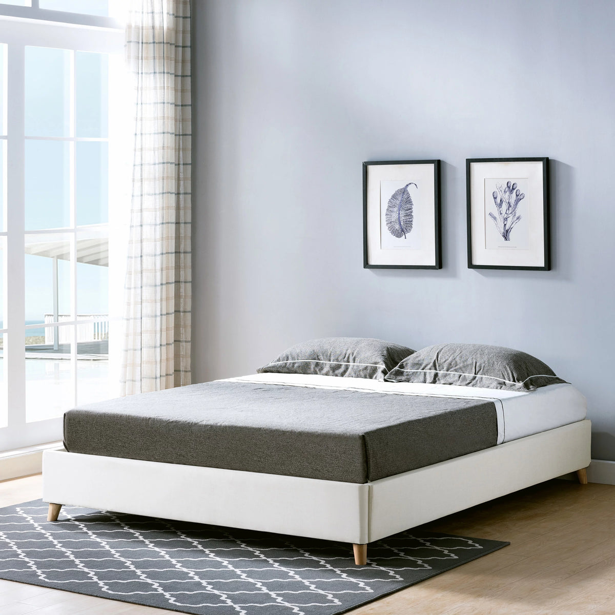 Queen Platform Bed Frame Dark Grey J465